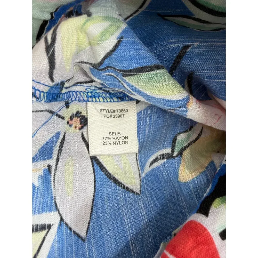 Skies Are Blue Floral Short Romper Sz XS Garden Floral Cottagecore Coastal Beach